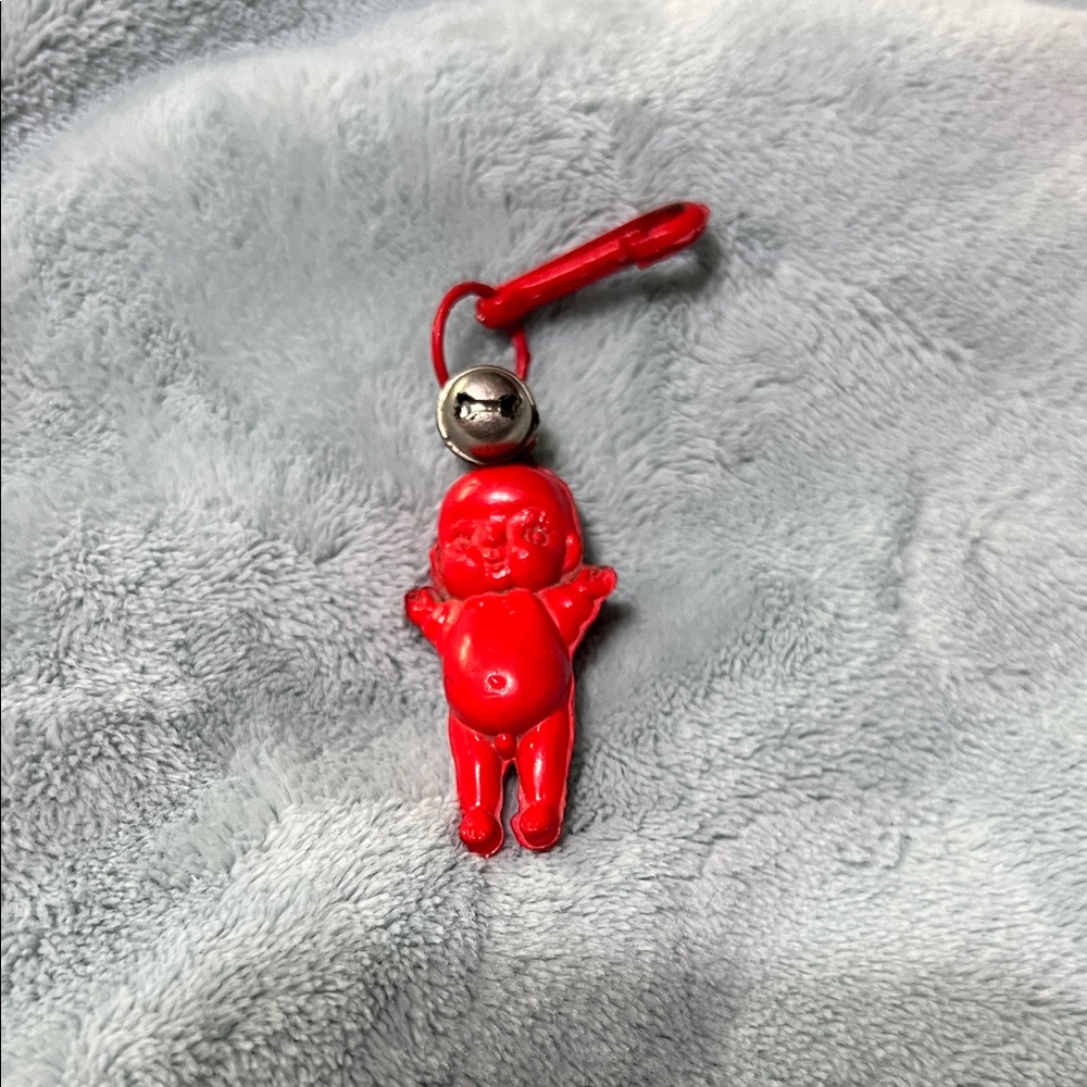 Vintage Red Baby Doll Keychain Charm